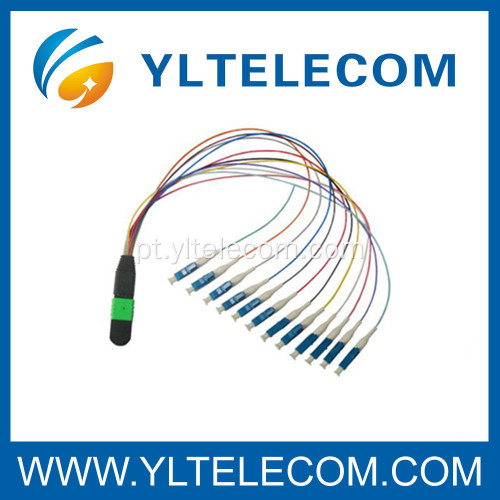 MPO ao cabo de remendo da fibra óptica do LC, 4, 8, 12, 24 fibra para CATV óptico